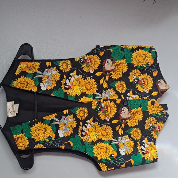Vintage Looney Tunes Vest Loose Side Seam One Size Fits Most PTP:19.5" - Picture 1 of 7